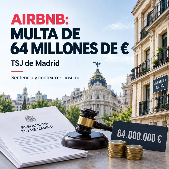 Airbnb: multa de 64 millones de euros. Sentencia del TSJ de Madrid